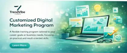 Digital marketing training online dashboard showing campaign performance and analytics tools