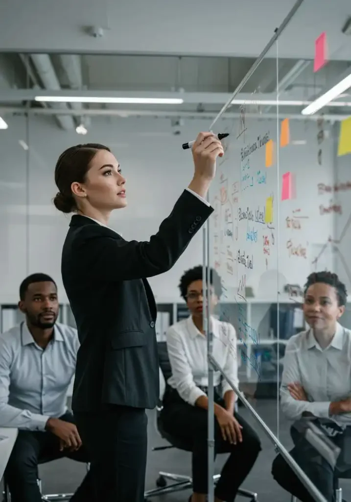 students attending website designing class with trainer